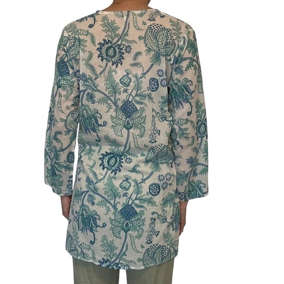 Roberta Roller Rabbit Blouse Tunic Cotton Beach Lagenlook Boho Summer Size Small - Picture 2 of 7